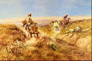 Charles M Russell When Cows Were Wild Spain oil painting artist